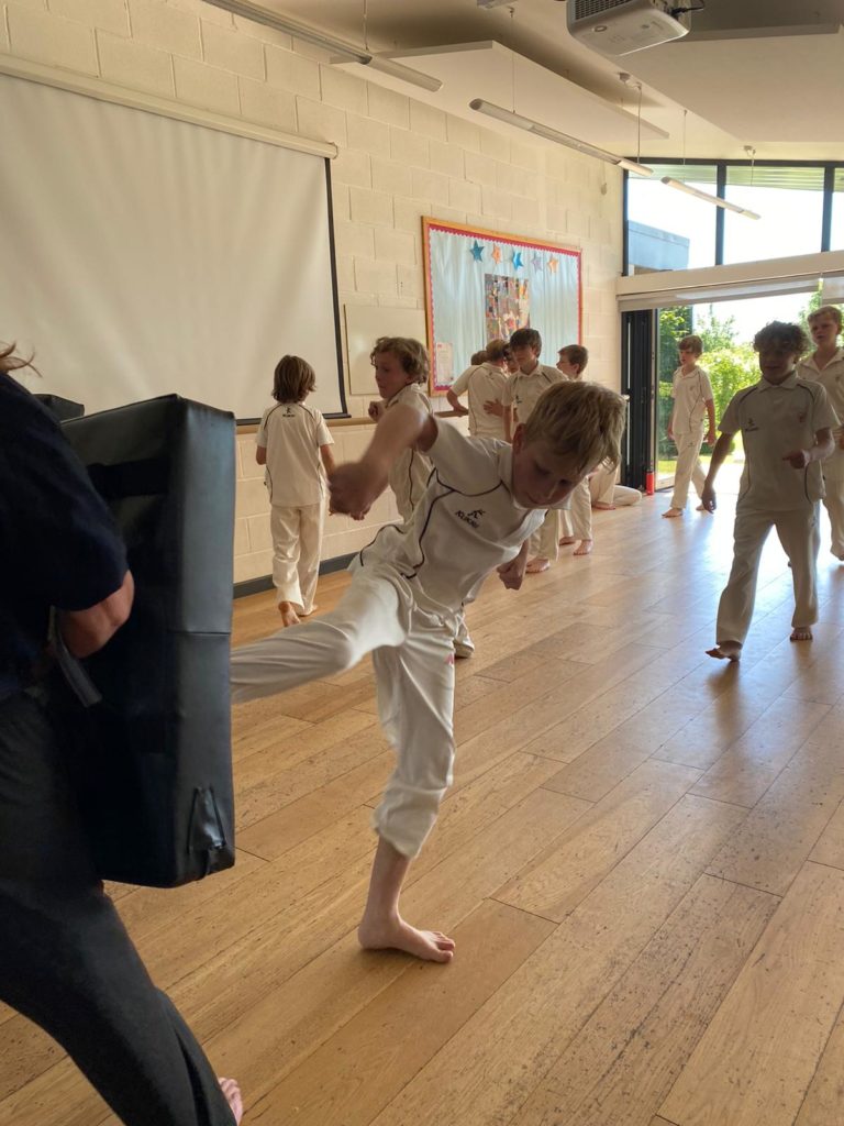 Pad work in self defence, Copthill School