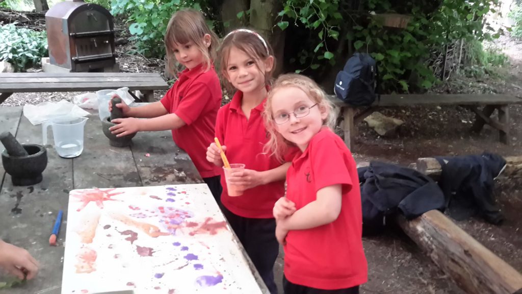 Natural painting in the forest&#8230;, Copthill School
