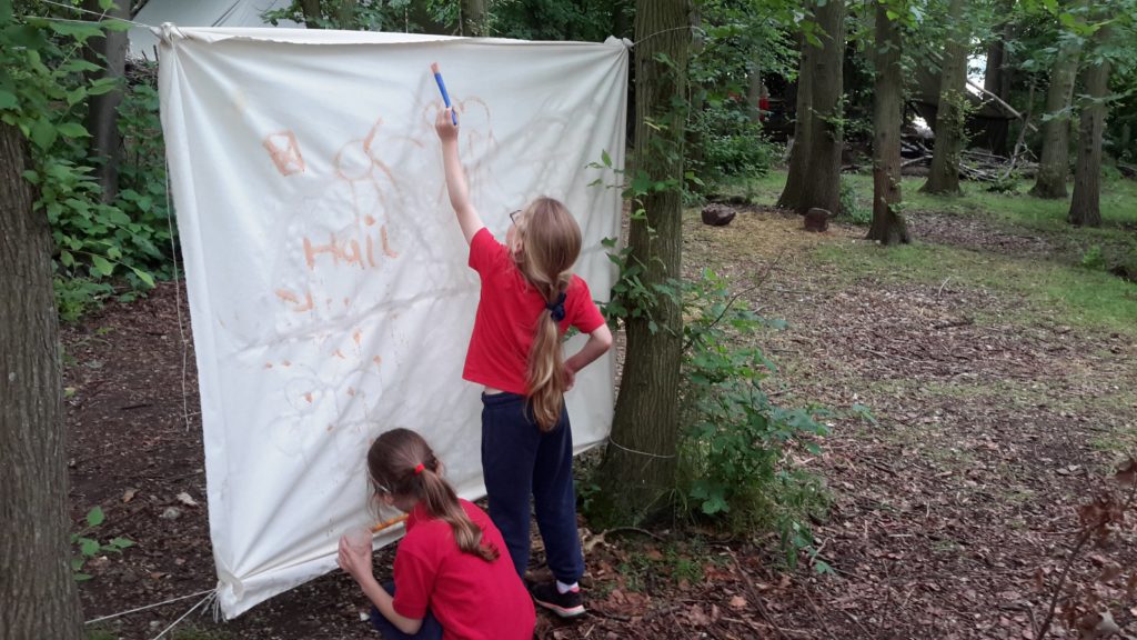 Natural painting in the forest&#8230;, Copthill School