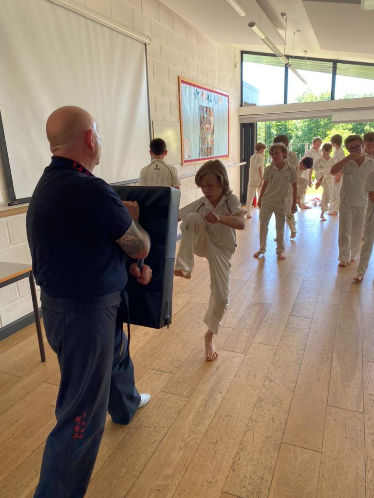 Pad work in self defence, Copthill School