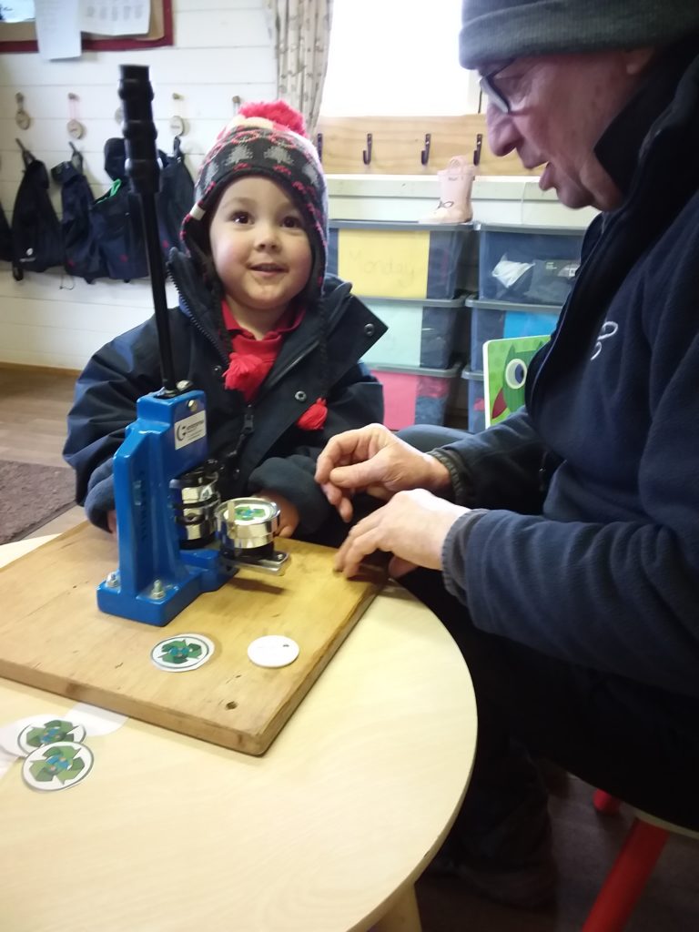Making Recycling Badges, Copthill School