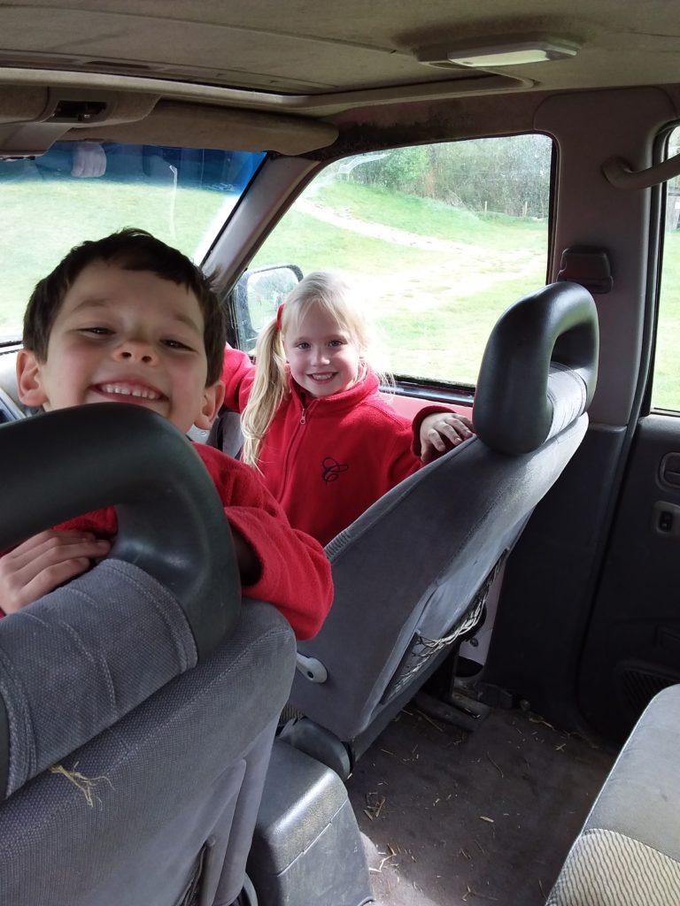 Driving away on our adventures!, Copthill School