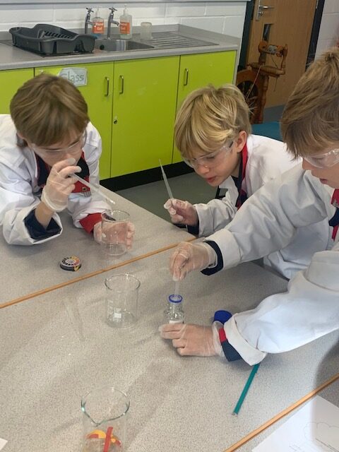 Year 5 scientists investigating, Copthill School
