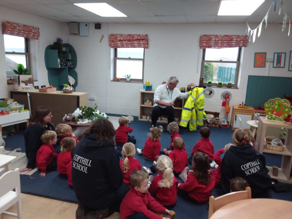 A visit from a policeman, Copthill School