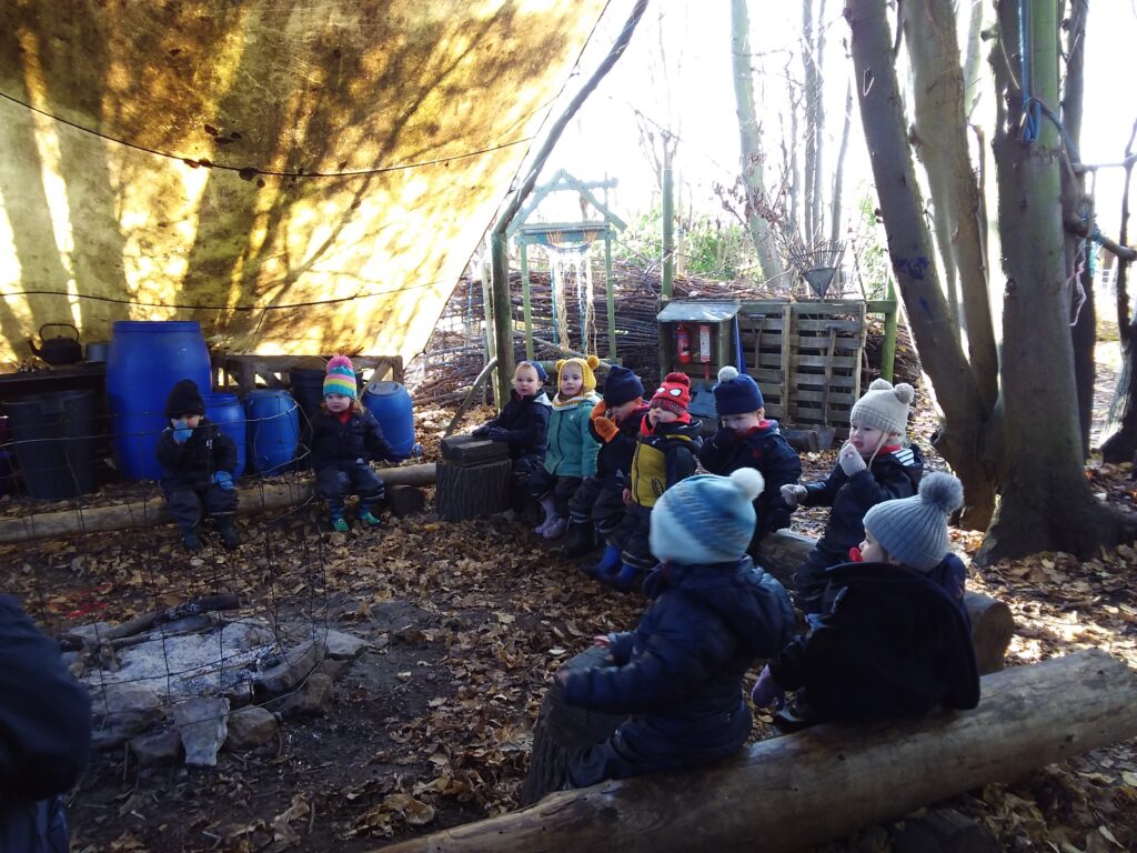 A frosty morning at Forest School, Copthill School