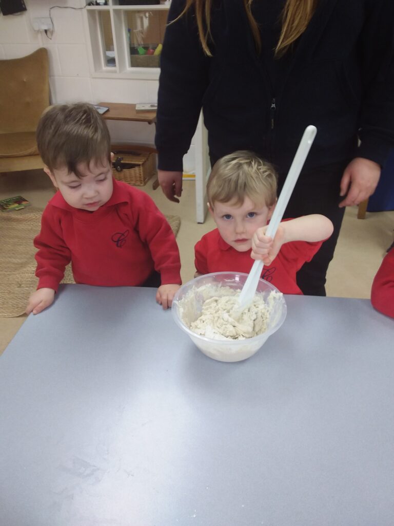 The Nursery Class Baking Bread, Copthill School